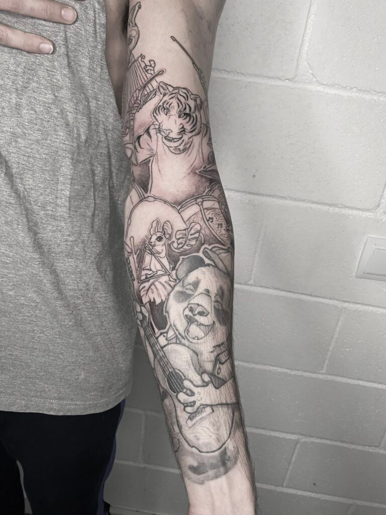 tattoo-illustrativo-banda-musica-animales