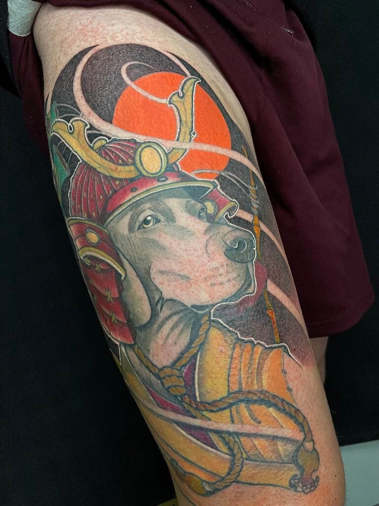 tattoo-japones-color-perrro-gorro
