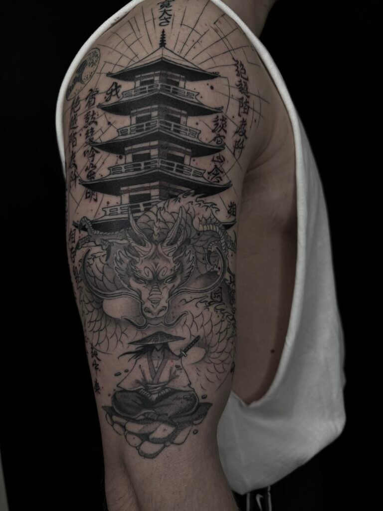 tattoo-japones-dibujo-manga-edificio